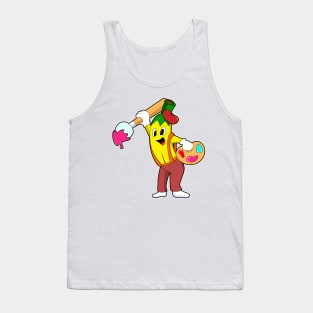 Banana as Painter with Paint brush Tank Top